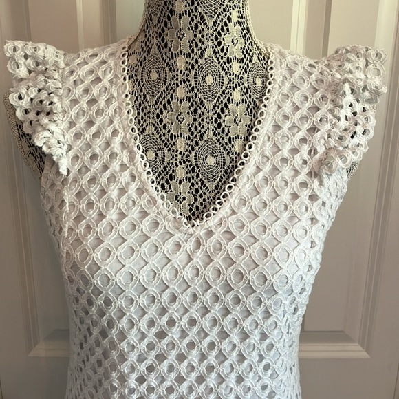 Sharagano White Textured Dress - Picture 2 of 12